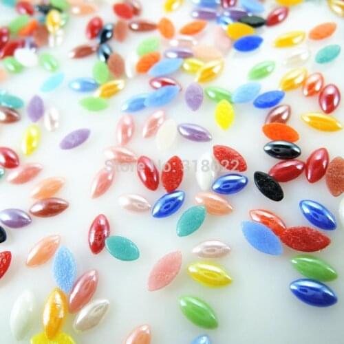 New 3*6mm 1000pcs Mixed DIY Nail Stickers Flatback Beads Glass Flat back gems Garment Jewelry Phone Case Nail Art Decor Crafts