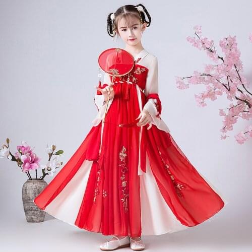 New Year Clothes Flower Girl Dress For Wedding Bridesmaid Party Chinese Cheongsam Dresses Girls Birthday Performing Eucharist