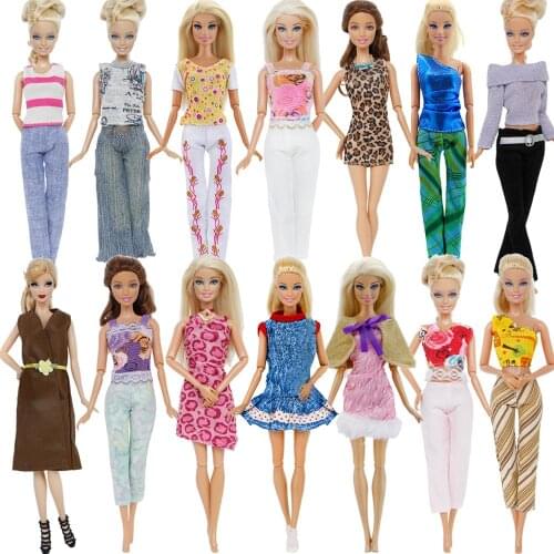 Wholesale Random 1x Outfit Tops Pants Trousers Blouse Skirt Dress Daily Casual Doll Clothes for Barbie Doll Accessories DIY Toy