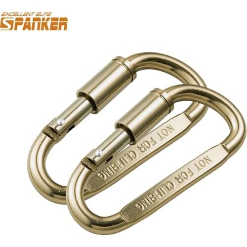 EXCELLENT ELITE SPANKER 2 pcs Aluminum Carabiner Clip Lightweight EDC Keychain Clip and D-Ring Strong for Camping Fishing Hiking