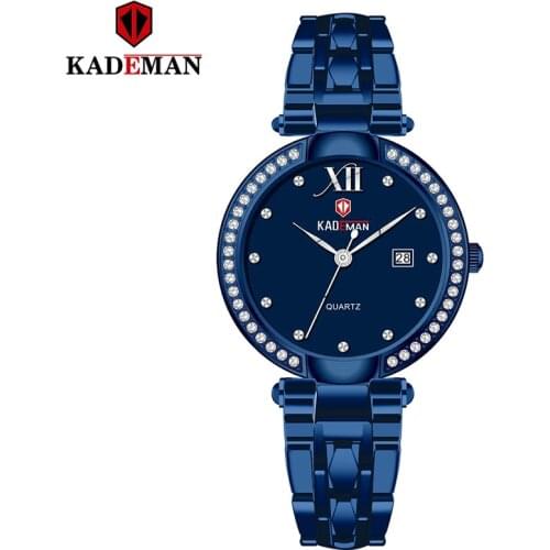 KADEMANK 866 Simple Female Watch Calendar Korean Steel Belt Waterproof Ladies Watch Stainless Steel Silver Clock Women