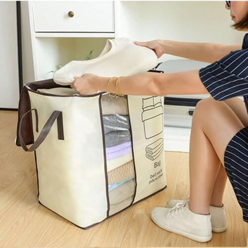 Spot Durable Moisture Proof Dust-Proof Print Zipper Closure Quilt Clothes Storage Bag Packing Organizer Home Best Price