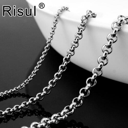 Risul Stainless steel Rolo chain 2/3/4mm O shape necklace choker for women personalized jewelry female necklaces wholesale 10pcs
