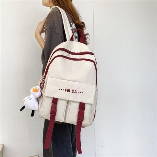 2021Women Waterproof Cute Backpack Nylon Female Harajuku School Bag College Lady Kawaii Backpacks Fashion Book Girl Bags Student