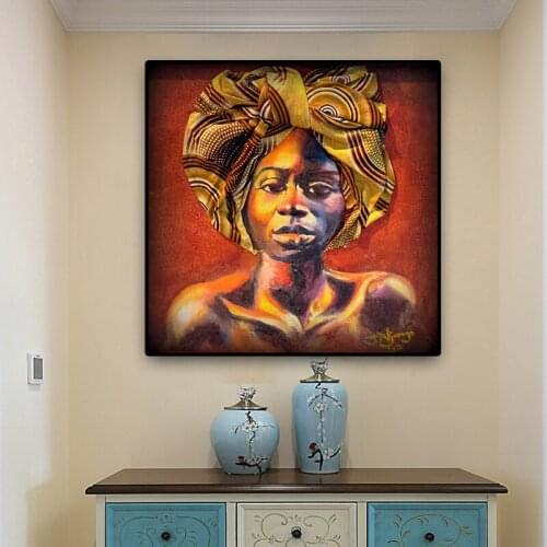 Abstract Figure African Woman Oil Painting on Canvas Art Posters and Prints Scandinavian Wall Picture for Living Room