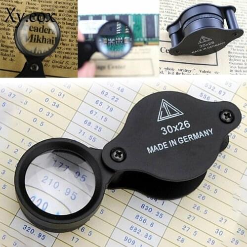 New Folding 30X 26mm Jewelers Antiques Loupe Magnifier Pocket Magnifying Glass