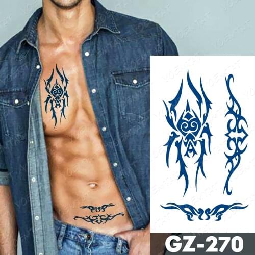 Juice Ink Tattoos Waterproof Temporary Tattoo Sticker Wolf Fire Totem Tatoo Dragon Demon owl Arm Fake semi-permanent Tatto Men