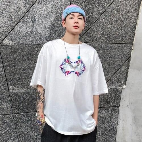 Streetwear Embroidery T-Shirt For Men 2021 New Fashion Casual Tops Tees