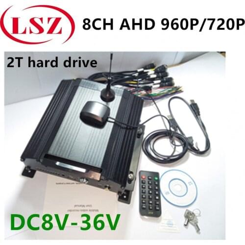 4G wide voltage surveillance video recorder GPS remote positioning hard disk host 8CH taxi mobile DVR wholesale MDVR