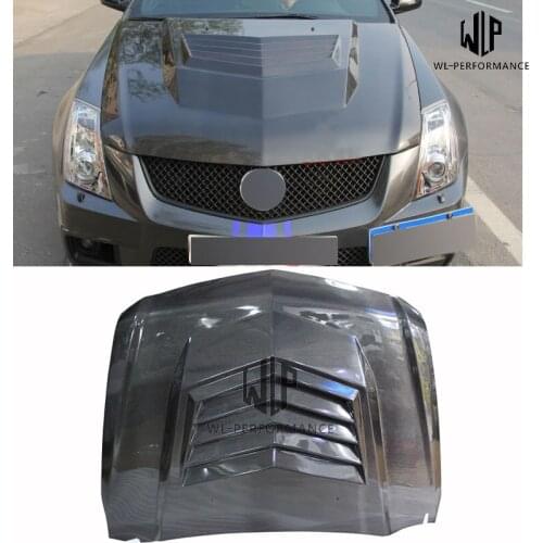 High Quality Carbon Fiber Front Engine Hood Bonnets engine Covers Car Styling For Cadillac CTS Car Body Kit 2008-2012
