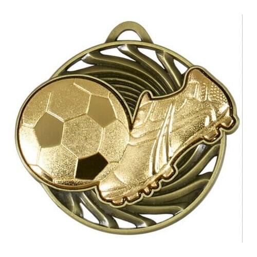 Factory custom cheap gold Football Vortex Medal Achievement Award low price custom ENGRAVING 3D medals With Ribbon