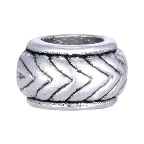 1pc Antique Silver Bead Charms Beads for Bracelets Necklace DIY for Beard Hair Beads For Braids For Dreadlocks