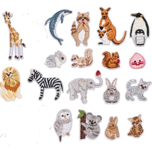 1Pcs New Animal Heat Transfers Iron On Sew On Patches for Clothing DIY Clothes Stickers Decorative Applique Embroidery Patch