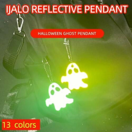 Halloween Ghost Promotional gifts Soft reflector Reflective keychain bag pendant accessories High visibility keyrings