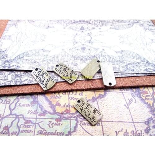 15pcs--20x10mm Find Joy in the Journey" Charms Antique Tibetan Ox Inspirational Charm pendants ,DIY Supplies