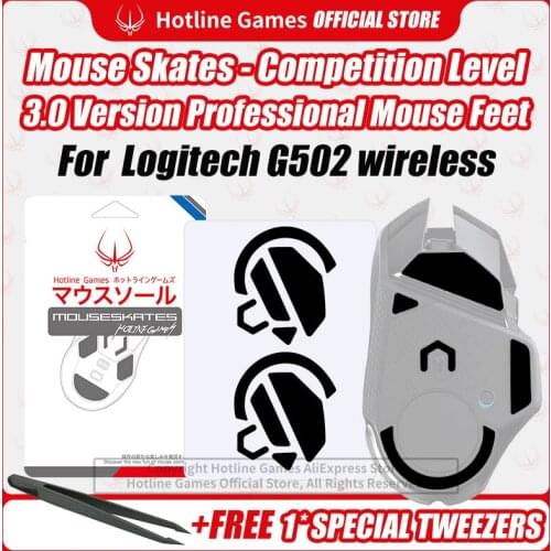 Hotline Games 3.0Competition Level Mouse Skates MouseFeet Pad Replacement Feet for Logitech G502 Wireless 0.28mm/0.8mm Thickness