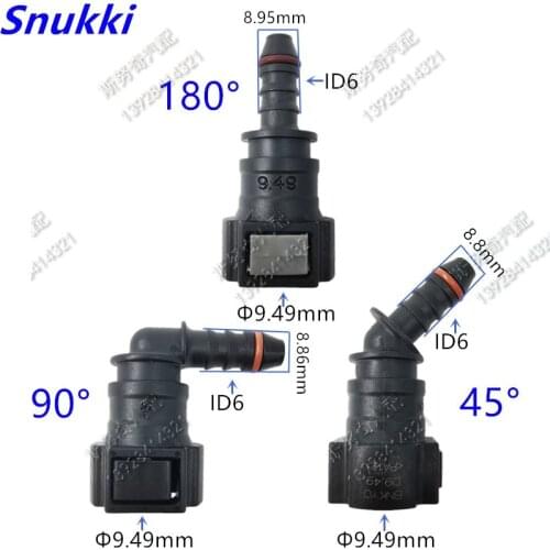 9.49mm ID6 SAE 3/8 Fuel pipe joint auto Fuel line quick connector plastic female gasoline filter connector 2pcs a lot