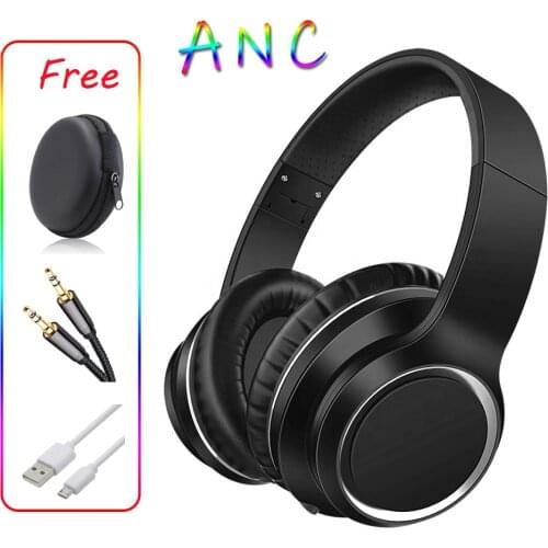 Active Noice Cancelling ANC Bluetooth Headphone Headset Over Ear Foldable with Mic Bag Bass Hifi for iphone phone EA500