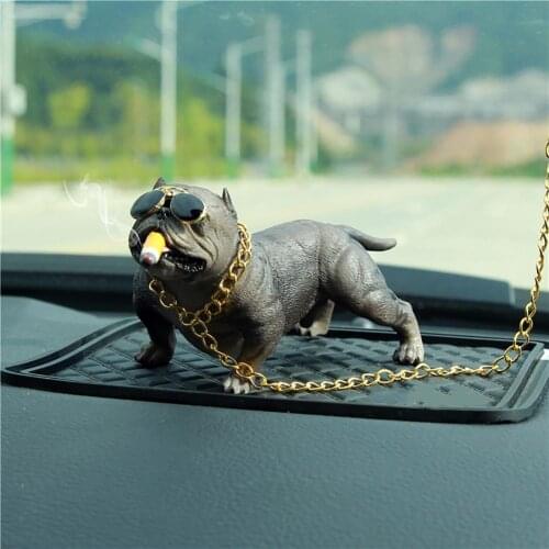Car Dog Decor Bully Dog Dolls Ornaments Simulated Car Interior Pendant Home Decor Toys Car Interior Accessories