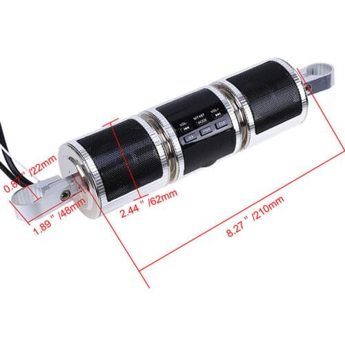 Bluetooth-compatible Motorcycle Stereo Speakers Handlebar Mount Music Player Audio Amplifier System with Display, Volume Control