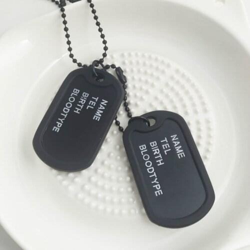 Four-row letter double-brand dog necklace soldier brand male pendant