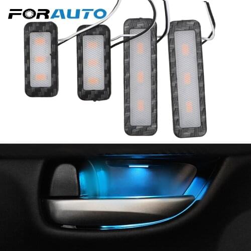 FORAUTO 4pcs Car Inner Door Bowl Light Armrest Interior Door Handle Lighting Auto Atmosphere Lamp Car Ambient Decorative Lights