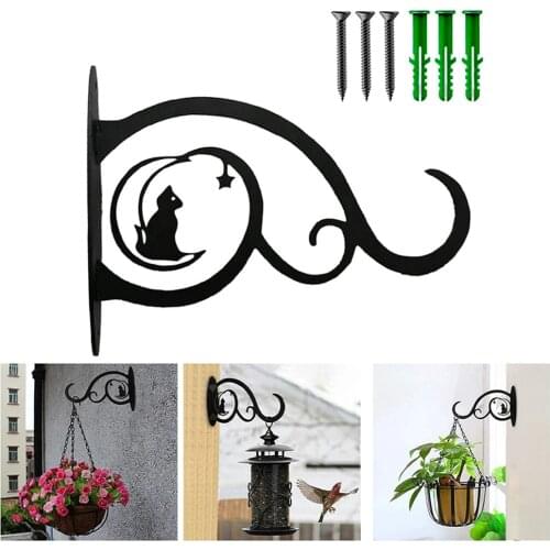 Garden Black Plant Hook Plant Hanging Bracket Metal Wall Hook for Outdoor Indoor Hanging Plants Baskets Flower Pots Rack