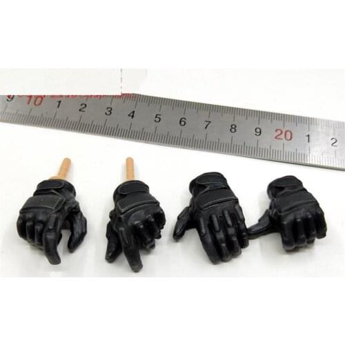 For Fans Collection Scale 1/6th EKS05 Black Color Hand Model With Leather Glove For Usual 12inch Doll Action Collectable