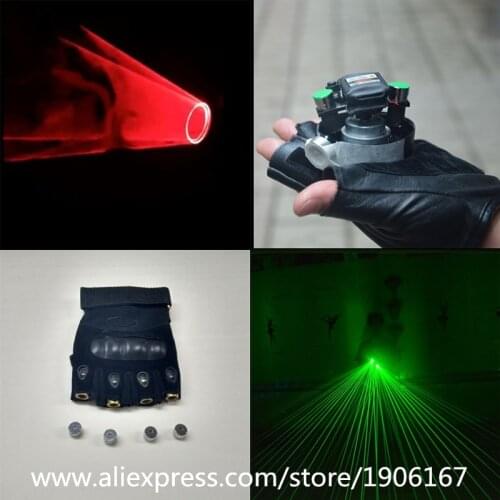 Red Color Swirl Hand Laser Man Show Gloves Party Laser Dance Show Vortex Laser Gloves DJ With 6 Pcs Lasers 2 Red +4Green