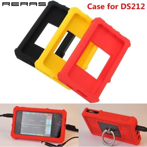 Soft Silicone Case for DS212 Mini DSO Digital Oscilloscope Protective Storage Cover Ring Stand Holder Shell Bag Red Black Yellow