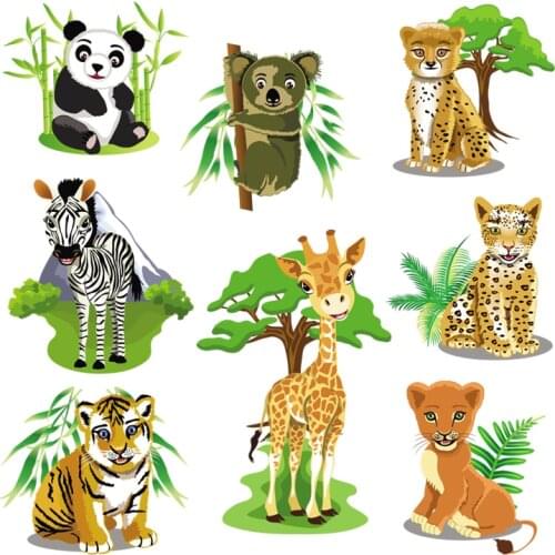 The new Cute Animal Patches for Kids Iron Appliques Custom Washable Stickers Heat Transfer Patches Eco-friendly Stickers