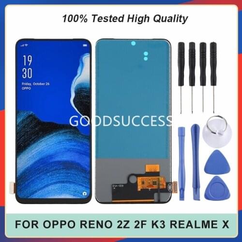 Original 6.53''For OPPO Reno 2Z LCD 2F K3 Realme X LCD CPH1945 CPH1951 LCD Display Digitizer Screen Touch Panel Glass Assembly