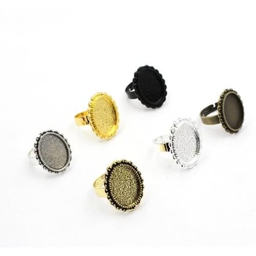 18x13mm Inner Size Copper Ring Metal Alloy Oval Blank Setting Bezel Blank Cabochon Ring Base For DIY Ring 10pcs/lot K04635