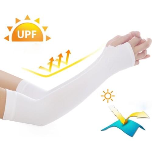 A Pairs Unisex Cooling Arm Sleeves Cover Cycling Running UV Sun Protection Outdoor Men Nylon Cool Arm Sleeves for Hide Tattoos
