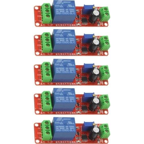 5PCS DC 12V Time Delay Relay NE555 Time Relay Shield Timing Relay Timer Control Switch Module