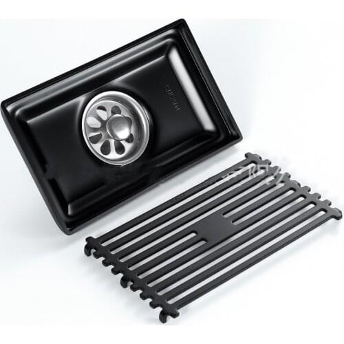 1pc Black SUS 304 Stainless Steel Shower Drain Bathroom Floor Drain Square Anti-odor Floor Waste Grates