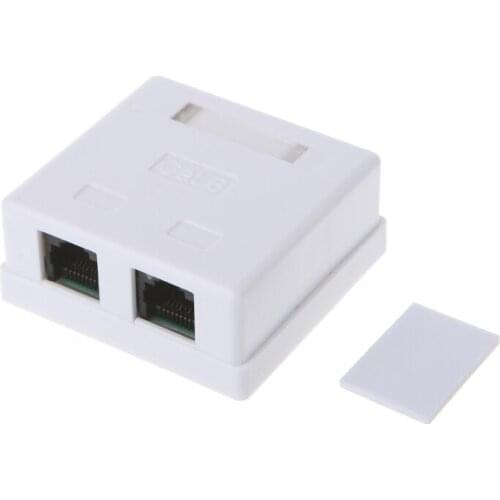 RJ45 Junction Box CAT6 Network Connector 2 Port Desktop Extension Cable Box
