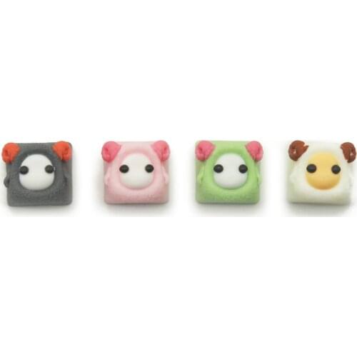Handcraft Little Sheep Resin Artisan Keycap for MX Switch Mechanical Keyboard Cute Pink White Light Green Dark Gray Girl Gift