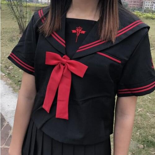 Dark Devil Orthodox Sailors Clothes JK Uniform Sailor Dress Female Student Class Dress College Style TOP SHIRT
