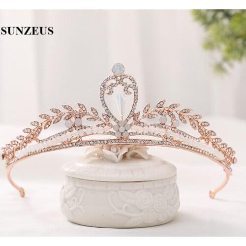 2020 New Antique Court Leaf Bride Tiaras Princess Party Crowns Beaded Head Accessories Rose Gold Wedding Headdresses SQ474