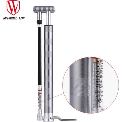 Bicycle Pumps with 160 Psi Gauge High Pressure Dual Bike Floor Pump Air Needle Schrader Presta Valve Hand Bike Pump