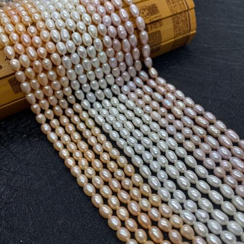 High-quality AAA-level Natural Freshwater Pearl4.5mm Rice-shaped Beads DIY Jewelry Making Necklaces Earrings Jewelry Accessories