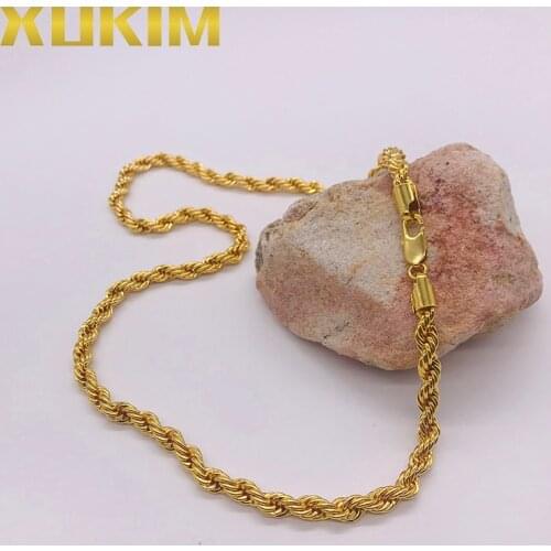 Xukim Jewelry Cordell Chain kejsarlänk kejsarlank kejsarlånk 7mm Gold Chain Rope Chain Gold Necklace GSC008