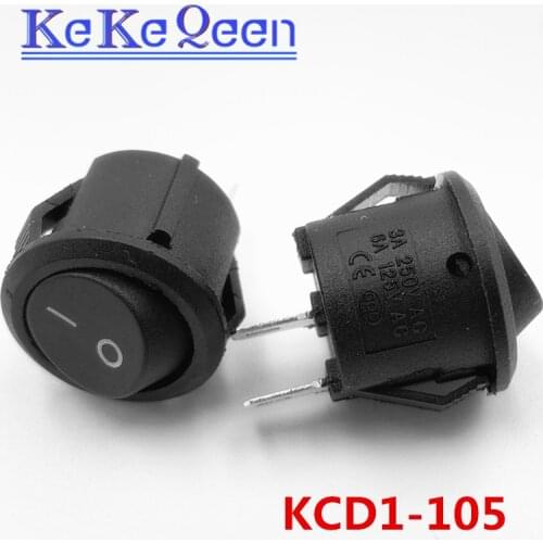 10PCS/LOT 16mm Diameter Small Round Boat Rocker Switches Black White Red Mini Round Black 2 Pin ON-OFF Rocker Switch