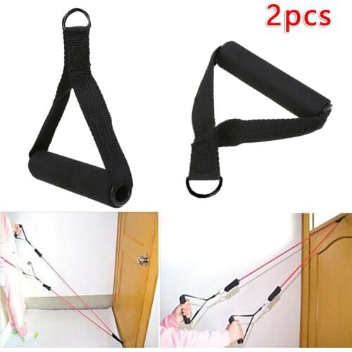 2x Tricep Rope Cable Attachment Handle Bar Resistance Gym Exercise Training Band High Elastic Foam Handle