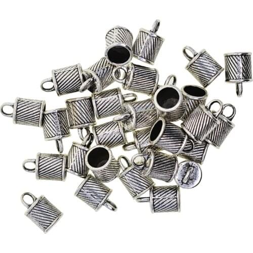 30Pcs 8mm Bell Shape End Caps Metal Caps End Parts For Kumihimo Ribbons Cords Jewelry DIY
