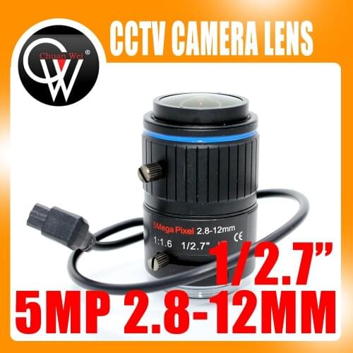 5Megapixel Varifocal CCTV Lens 2.8-12mm 1/2.7" CS Mount DC IRIS For 1080P/2MP/3MP/5MP Box Camera/IP Camera