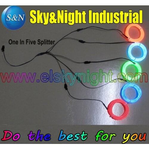 5 pcs/Lot) EL Wire One in five Splitter+Free shipping