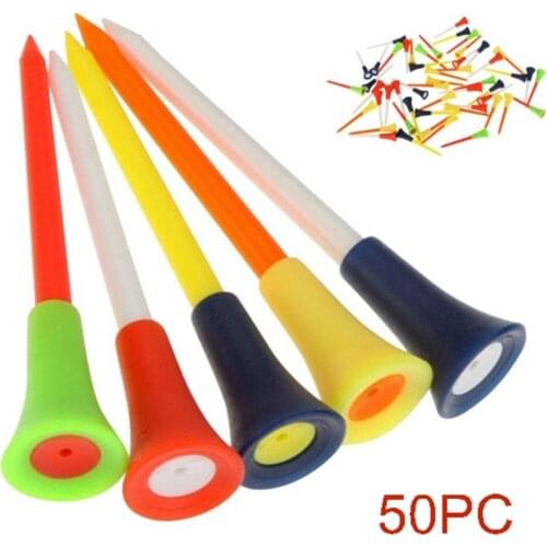 50 Pcs Upgrade Unbreakable 83mm Big Cup Plastic Golf Tees 3 1/4 inch Reduce Friction Side Spin Tee for Golfing Practice