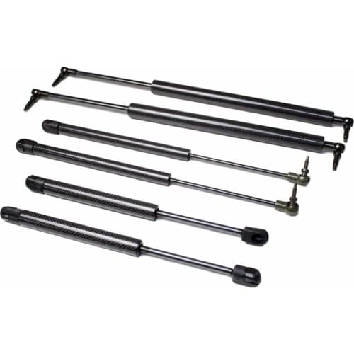 6pcs Bonnet+Tailgate+Rear Window Lift Supports Gas Struts For Jeep Grand Cherokee WJ/WG 1999 2000 2001- 2004 Carbon fiber Black